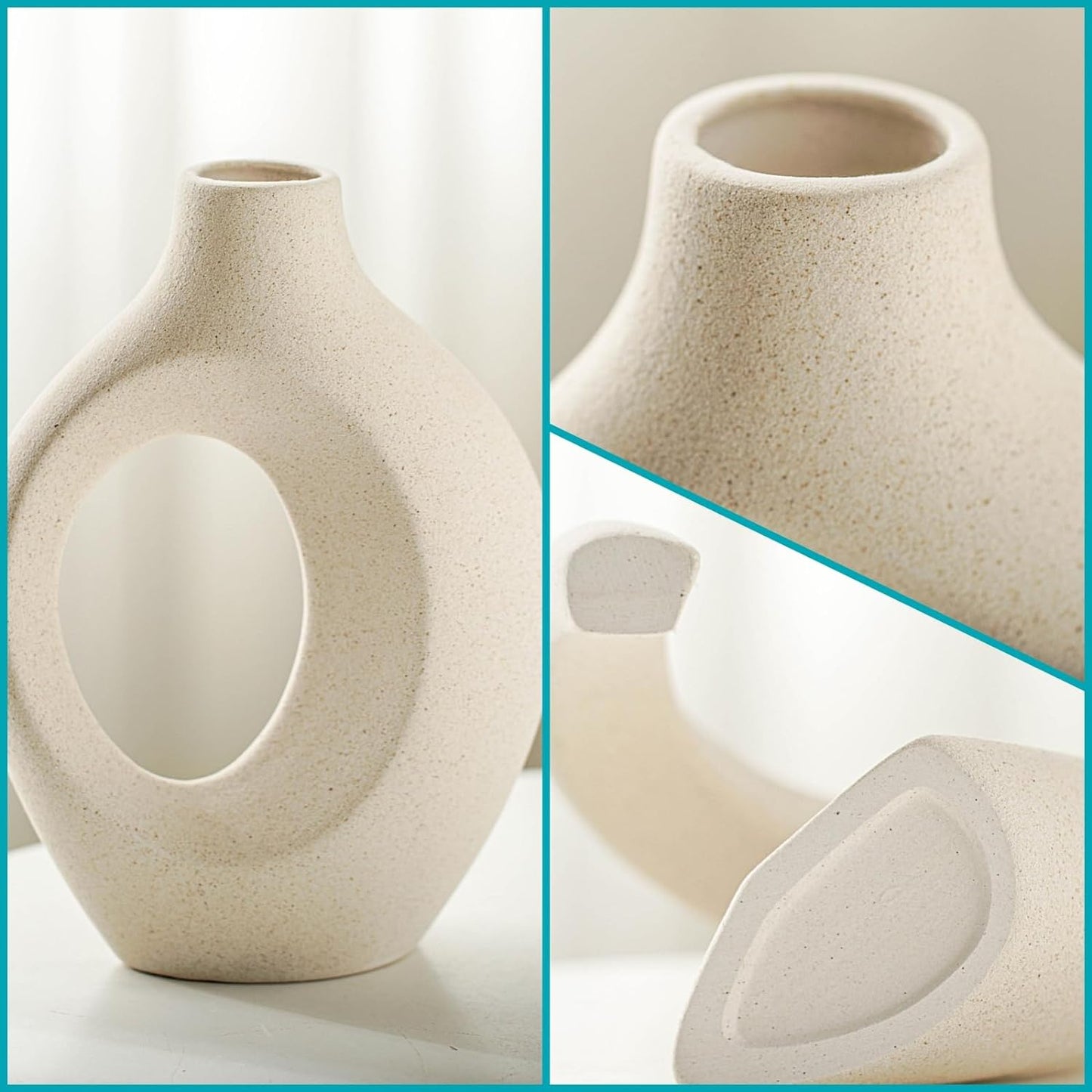 Hollow Ceramic Vase Set of 2