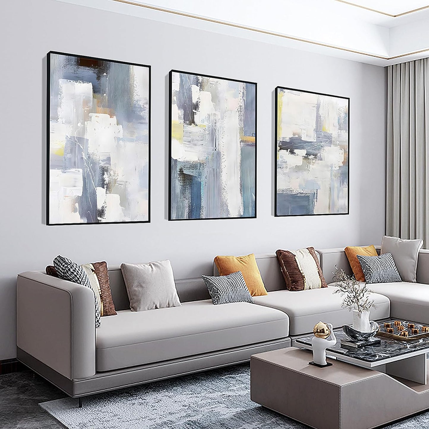 Set of 3 Boho Living Room Wall Art