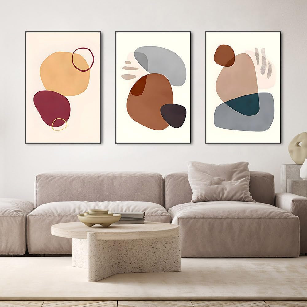 Set of 3 Boho Living Room Wall Art