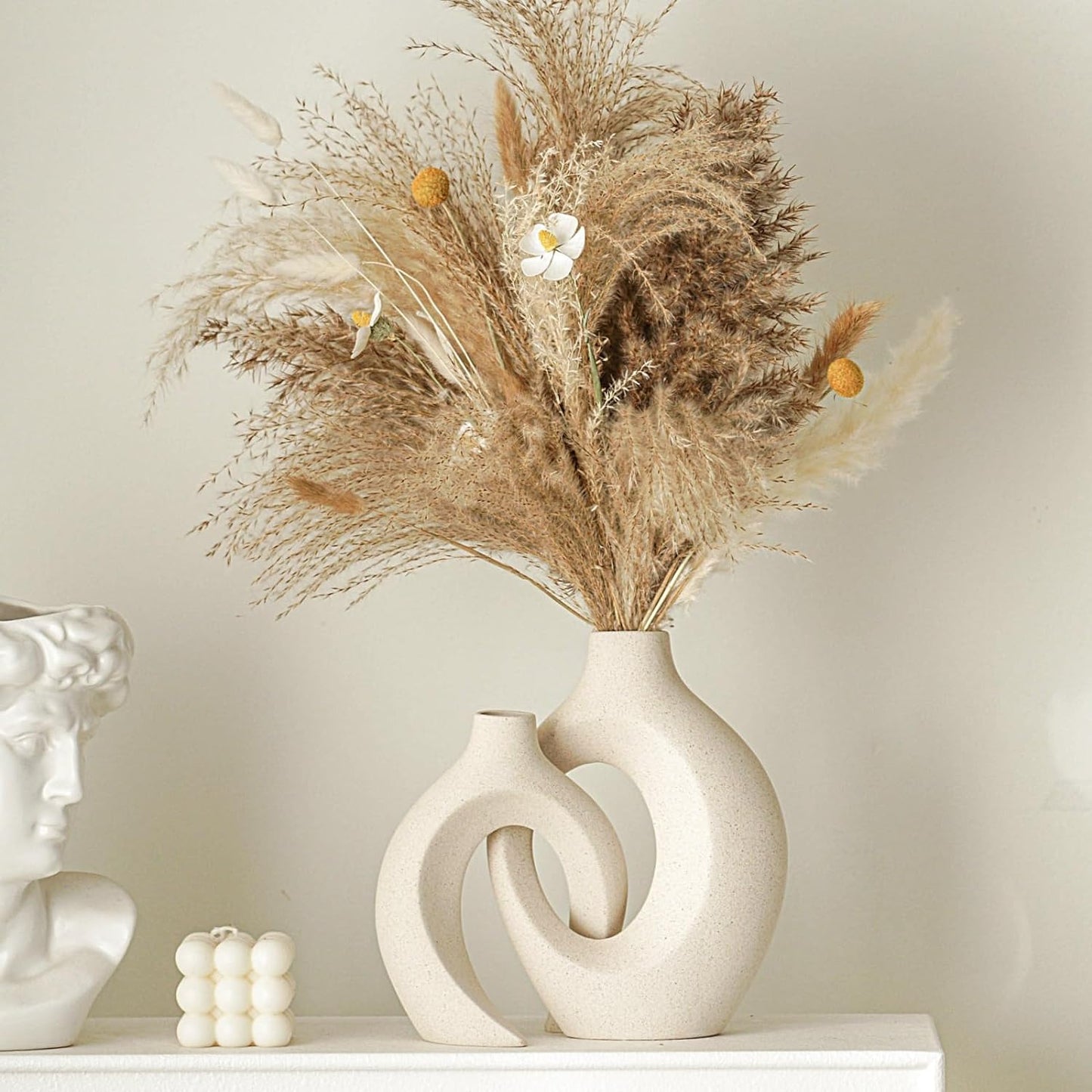 Hollow Ceramic Vase Set of 2