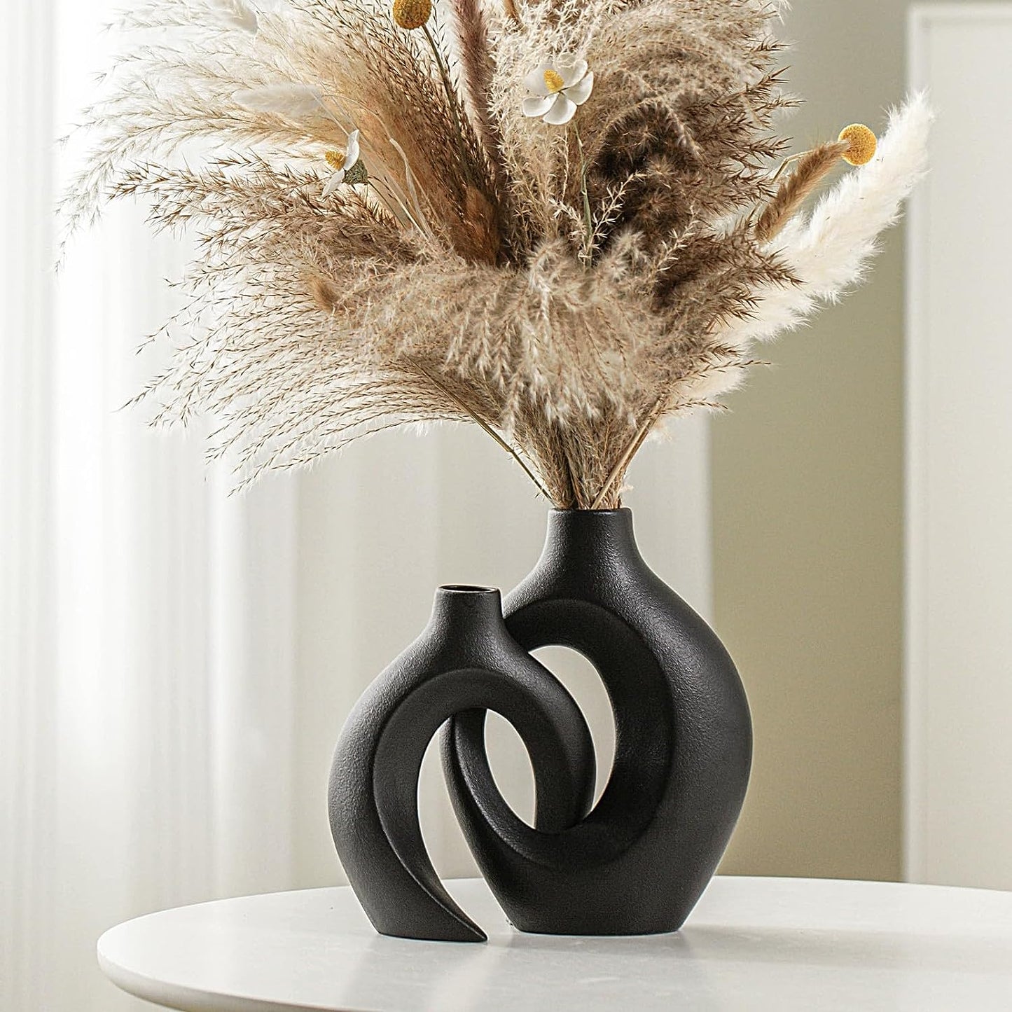 Hollow Ceramic Vase Set of 2