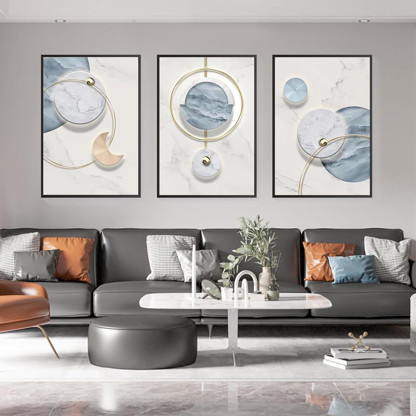 Set of 3 Boho Living Room Wall Art