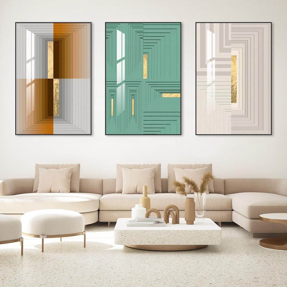 Set of 3 Boho Living Room Wall Art