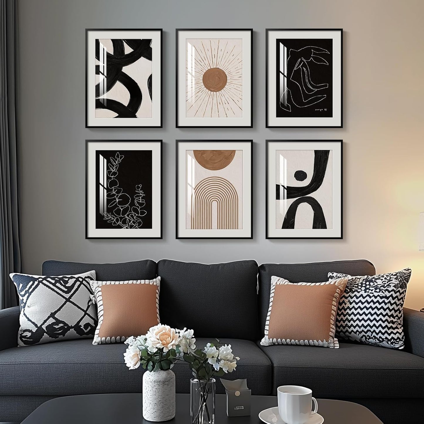 Framed Boho Abstract Wall Art