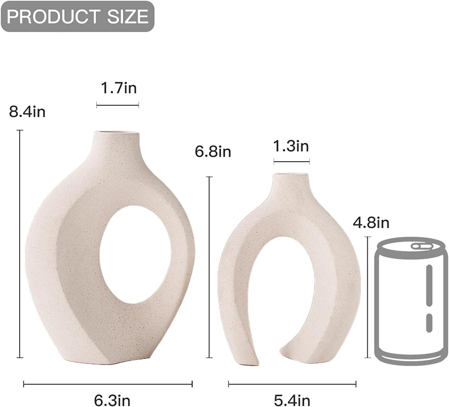 Hollow Ceramic Vase Set of 2