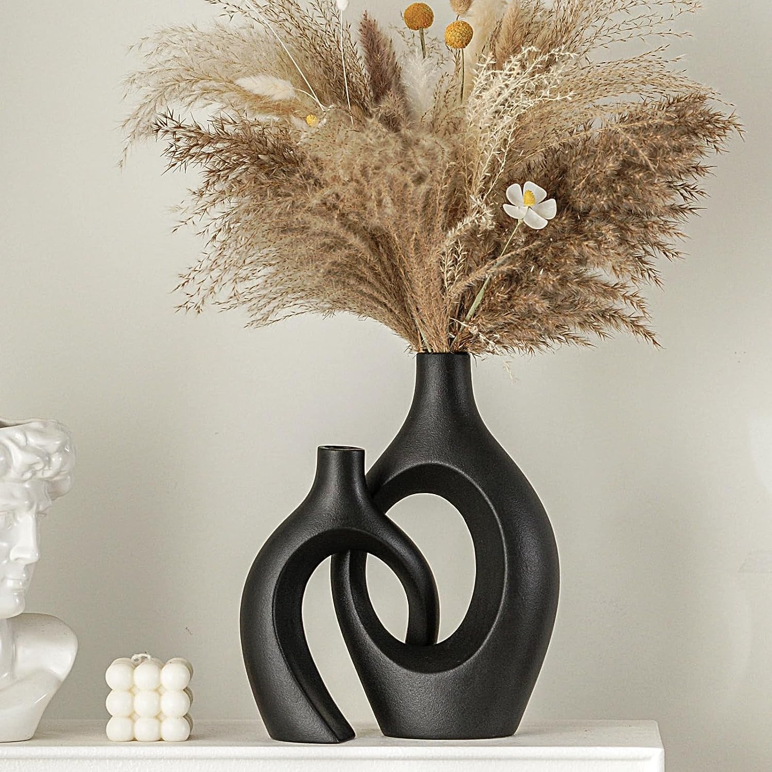 Hollow Ceramic Vase Set of 2