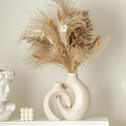 Hollow Ceramic Vase Set of 2