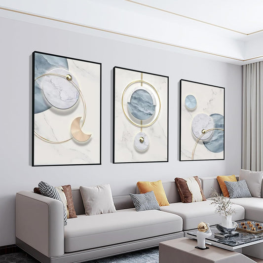 Set of 3 Boho Living Room Wall Art 