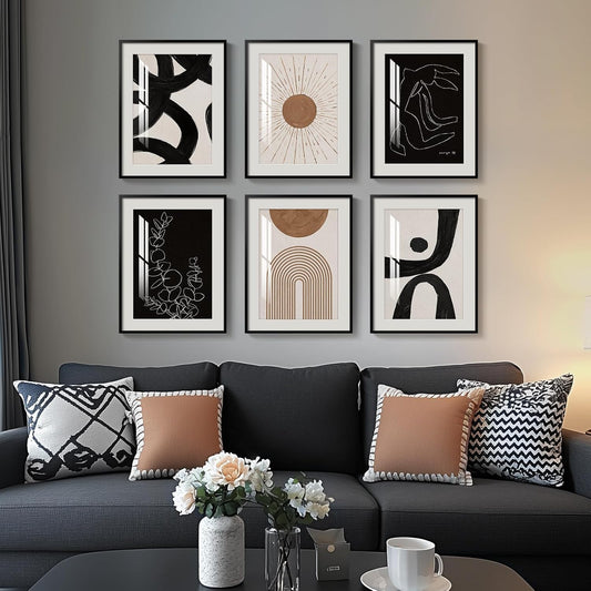 Framed Boho Abstract Wall Art 