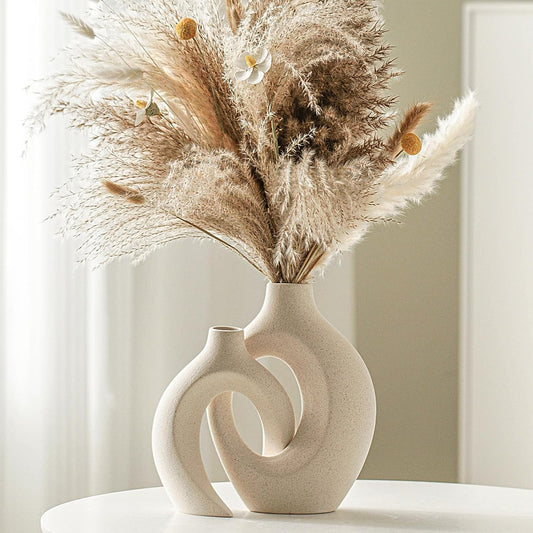 Hollow Ceramic Vase Set of 2