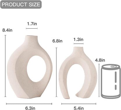 Hollow Ceramic Vase Set of 2